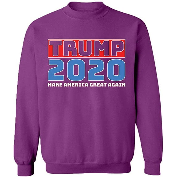 Unisex Crewneck Sweatshirt, Trump 2020, Custom Sweater, Slim Fit, Long Sleeve Sweater - Purple Medium
