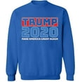 thumbnail image 1 of Unisex Crewneck Sweatshirt, Trump 2020, Custom Sweater, Slim Fit, Long Sleeve Sweater - Royal Blue Small, 1 of 2