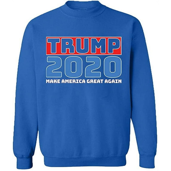 Unisex Crewneck Sweatshirt, Trump 2020, Custom Sweater, Slim Fit, Long Sleeve Sweater - Royal Blue X-Large