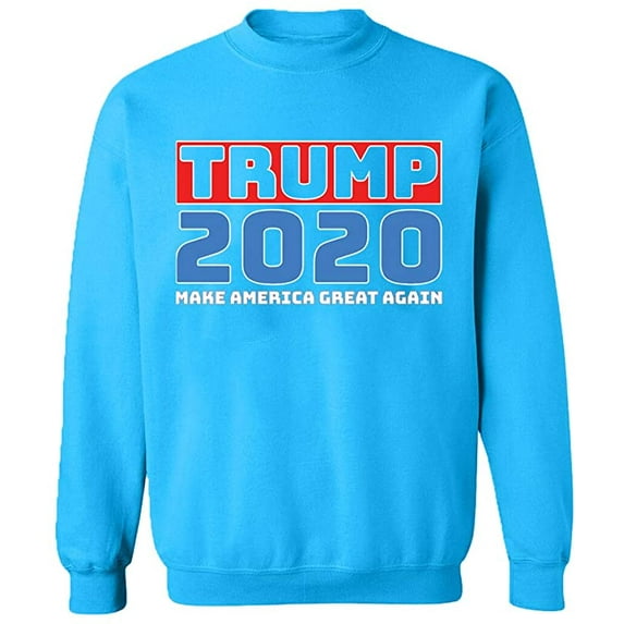 Unisex Crewneck Sweatshirt, Trump 2020, Custom Sweater, Slim Fit, Long Sleeve Sweater - Sapphire Large