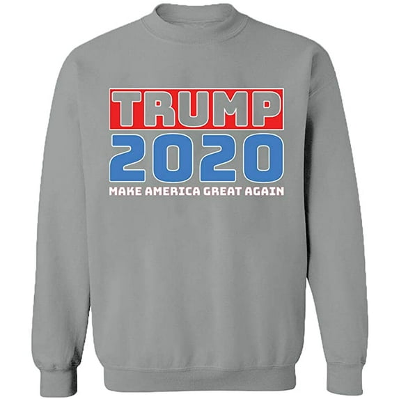 Unisex Crewneck Sweatshirt, Trump 2020, Custom Sweater, Slim Fit, Long Sleeve Sweater - Sport Grey Large