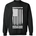 thumbnail image 1 of Unisex Crewneck Sweatshirt, Undefeated World War Champ, Slim Fit, Long Sleeve Sweater - Dark Heather 2X-Large, 1 of 2