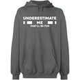 thumbnail image 1 of Unisex Crewneck Sweatshirt, Underestimate Me That'll Be Fun, Slim Fit, Long Sleeve Sweater - Graphite Heather Large, 1 of 2
