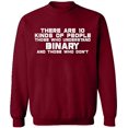 thumbnail image 1 of Unisex Crewneck Sweatshirt, Understand Binary Math, Slim Fit, Long Sleeve Sweater - Cardinal Red 3X-Large, 1 of 2