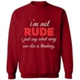 thumbnail image 1 of Unisex Crewneck Sweatshirt, What Every One Else is Thinking, Slim Fit, Long Sleeve Sweater - Antiquee Cherry Small, 1 of 2