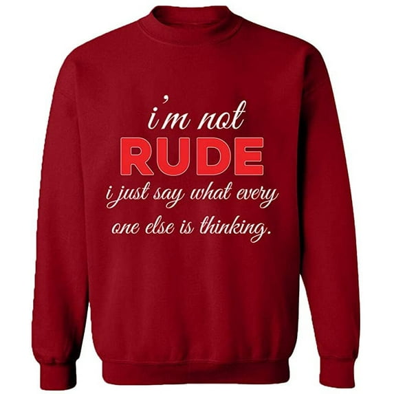 Unisex Crewneck Sweatshirt, What Every One Else is Thinking, Slim Fit, Long Sleeve Sweater - Antiquee Cherry Small