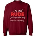 thumbnail image 1 of Unisex Crewneck Sweatshirt, What Every One Else is Thinking, Slim Fit, Long Sleeve Sweater - Cardinal Red 2X-Large, 1 of 2