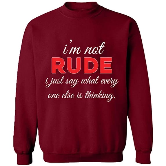 Unisex Crewneck Sweatshirt, What Every One Else is Thinking, Slim Fit, Long Sleeve Sweater - Cardinal Red 2X-Large