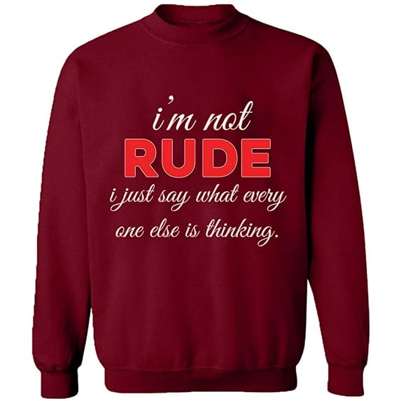 Unisex Crewneck Sweatshirt, What Every One Else is Thinking, Slim Fit, Long Sleeve Sweater - Cardinal Red Medium