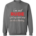 thumbnail image 1 of Unisex Crewneck Sweatshirt, What Every One Else is Thinking, Slim Fit, Long Sleeve Sweater - Graphite Heather 3X-Large, 1 of 2