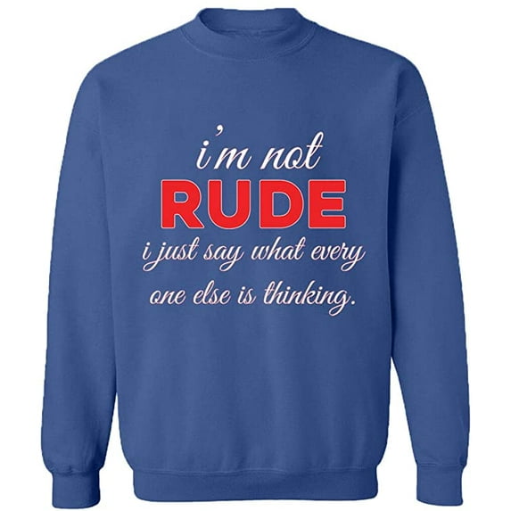 Unisex Crewneck Sweatshirt, What Every One Else is Thinking, Slim Fit, Long Sleeve Sweater - Indigo Blue 3X-Large