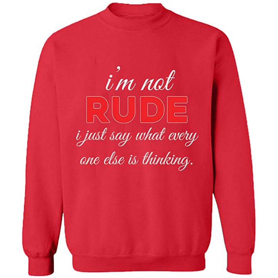 Unisex Crewneck Sweatshirt, What Every One Else is Thinking, Slim Fit, Long Sleeve Sweater - Red Large