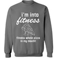 thumbnail image 1 of Unisex Crewneck Sweatshirt, Whole Pizza In My Mouth, Custom Sweater, Slim Fit, Long Sleeve Sweater - Graphite Heather 3X-Large, 1 of 2