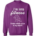 thumbnail image 1 of Unisex Crewneck Sweatshirt, Whole Pizza In My Mouth, Custom Sweater, Slim Fit, Long Sleeve Sweater - Purple Large, 1 of 2