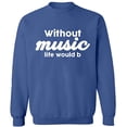 thumbnail image 1 of Unisex Crewneck Sweatshirt, Without Music Life Would B, Custom Sweater, Slim Fit, Long Sleeve Sweater - Indigo Blue Medium, 1 of 2