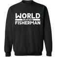 thumbnail image 1 of Unisex Crewneck Sweatshirt, World Okayest Fisherman, Slim Fit, Long Sleeve Sweater - Dark Heather Medium, 1 of 2