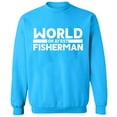 thumbnail image 1 of Unisex Crewneck Sweatshirt, World Okayest Fisherman, Slim Fit, Long Sleeve Sweater - Sapphire Small, 1 of 2