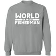 thumbnail image 1 of Unisex Crewneck Sweatshirt, World Okayest Fisherman, Slim Fit, Long Sleeve Sweater - Sport Grey Small, 1 of 2