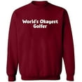 thumbnail image 1 of Unisex Crewneck Sweatshirt, World's Okayest Golfer, Custom Sweater, Slim Fit, Long Sleeve Sweater - Cardinal Red Small, 1 of 2