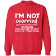 thumbnail image 1 of Unisex Crewneck Sweatshirt, Worried About What You Think, Slim Fit, Long Sleeve Sweater - Red 3X-Large, 1 of 2