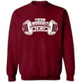 thumbnail image 1 of Unisex Crewneck Sweatshirt, Your Workout is, Custom Sweater, Slim Fit, Long Sleeve Sweater - Cardinal Red 3X-Large, 1 of 2