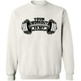 thumbnail image 1 of Unisex Crewneck Sweatshirt, Your Workout is, Custom Sweater, Slim Fit, Long Sleeve Sweater - White 3X-Large, 1 of 2