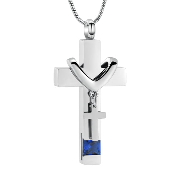 Unisex Cross Cremation Pendant Small Urns For Ashes Keepsake Urn Necklace