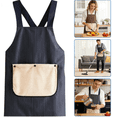 thumbnail image 1 of Unisex Cross-strap Apron With Pockets Cotton Kitchen Apron with Removable Towel Cross Back for Cooking Baking and Daily Use,Coffee, 1 of 7
