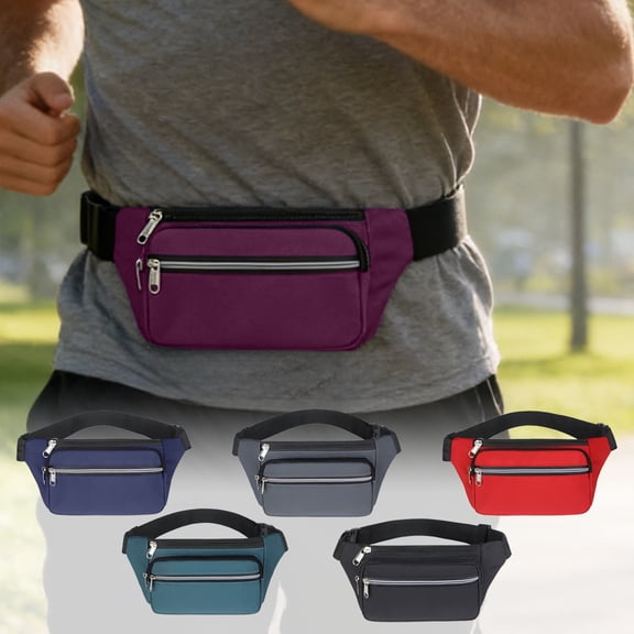 Unisex Crossbody Waist Bag, Large Capacity Hip Pack with Adjustable Strap for Outdoor Sports, Travel, Hiking, Cycling, Black, 1 Pc
