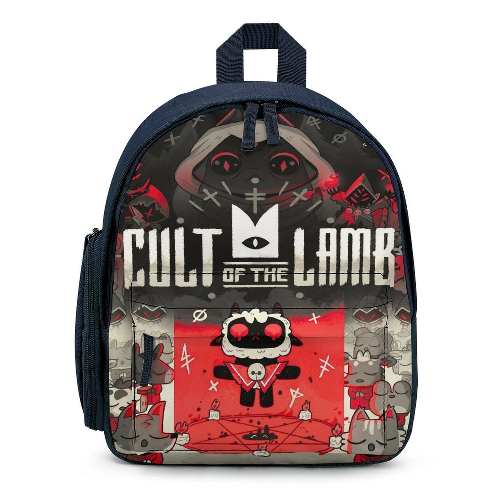 Cult Of The Lamb 3-Piece Backpack Set - Adjustable Game Print Bag + Messenger Bag + Pencil Case