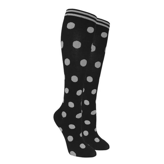 Unisex Cushioned Support Socks for All-Day Comfort, Reinforced Heel & Toe, Solid Black-Double Striped Polka Dots, Small-Medium