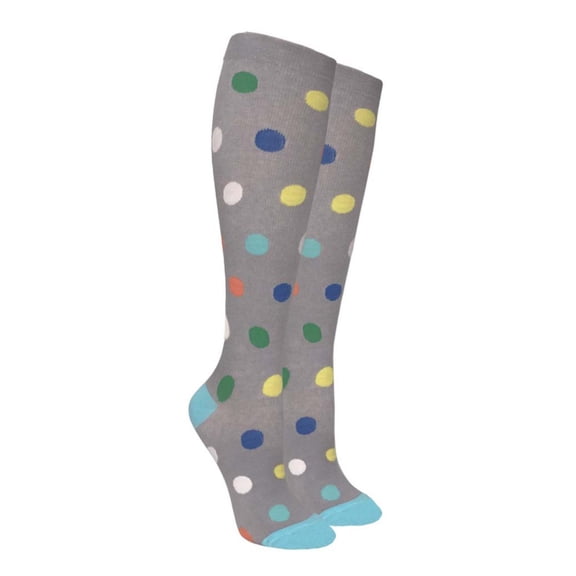 Unisex Cushioned Support Socks for All-Day Comfort, Reinforced Heel & Toe, Solid Grey-Polka Dots, Small-Medium