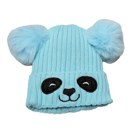Wear Sierra Unisex Panda Knit Winter Beanie for Kids,Stretchable Acrylic, Blue, One Size