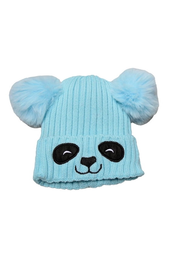 Wear Sierra Unisex Panda Knit Winter Beanie for Kids,Stretchable Acrylic, Blue, One Size