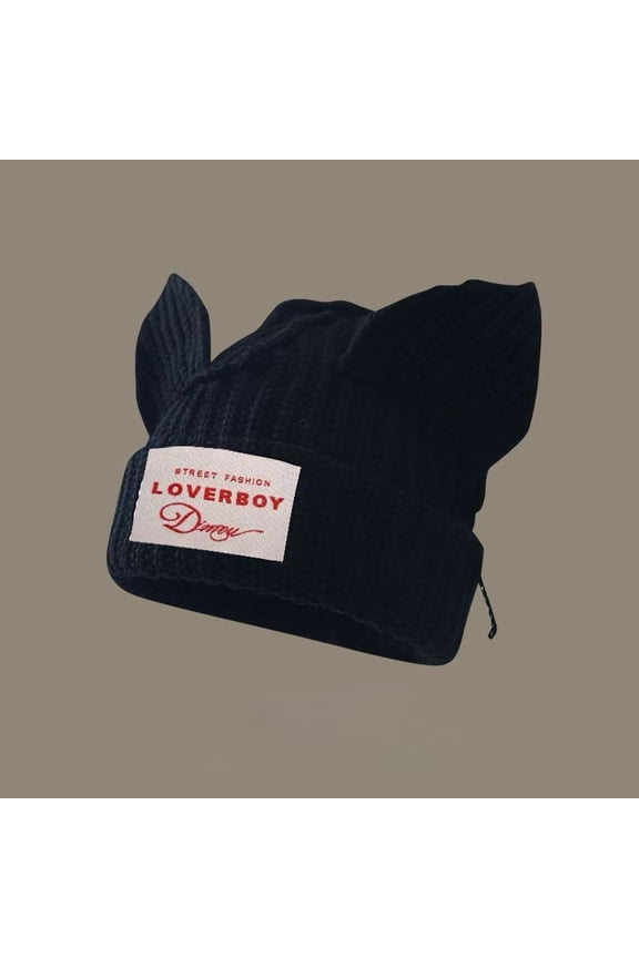 Unisex Cute Pig Striped Knit Beanie – Warm Winter Wool Hat, Soft Cozy Fall & Winter Fashion Cap, Versatile Stretchy Knit Hat for Men & Women