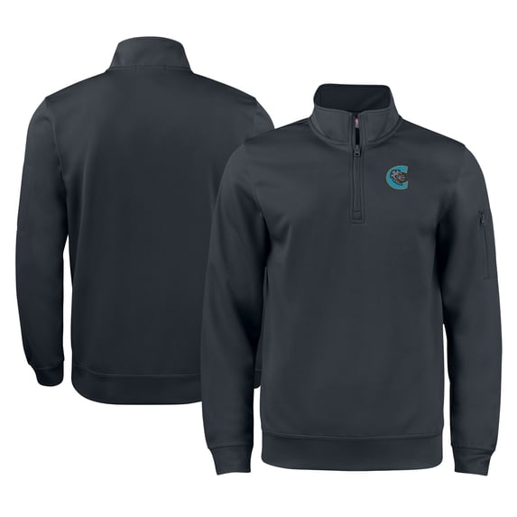 Unisex Cutter & Buck Black Charlotte Knights Clique Lift Eco Performance Half-Zip Pullover Top