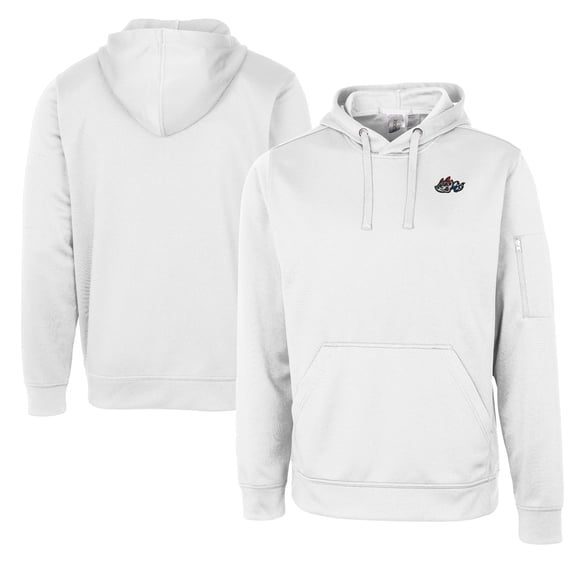 Unisex Cutter & Buck White Rocket City Trash Pandas Clique Lift Eco Performance Pullover Hoodie Sweatshirt