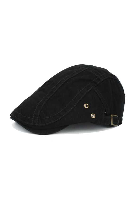 Unisex Denim Newsboy Flat Cap Adjustable Cotton Ivy Gatsby Style Cabbie Driving Hat Heritage Beret for Men and Women Casual Vintage Wear
