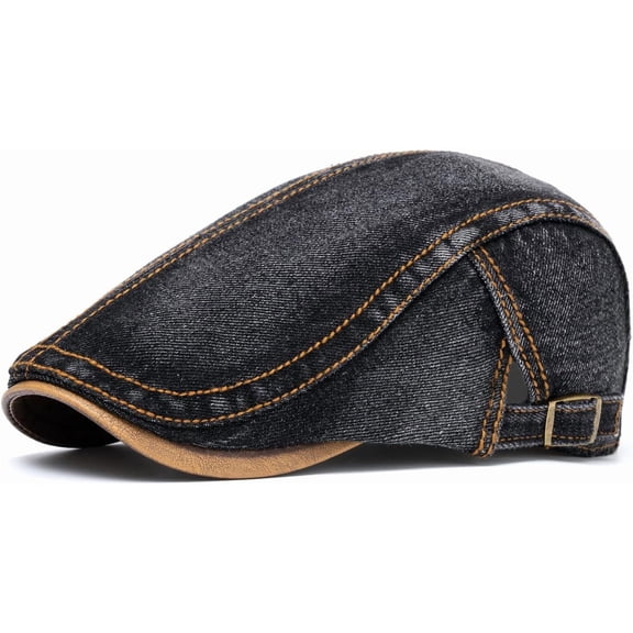 Unisex Denim Newsboy Hats Flat Ivy Gatsby Cabbie Driving Berets Hat Cotton Dad Cap for Men Women 1Pack