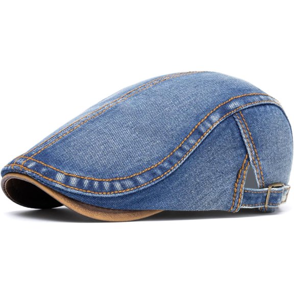 Unisex Denim Newsboy Hats Flat Ivy Gatsby Cabbie Driving Berets Hat Cotton Dad Cap for Men Women 1Pack