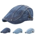 thumbnail image 1 of Unisex Denim Newsboy Hats Flat Ivy Gatsby Cabbie Driving Berets Hat Cotton Dad Cap for Men Women, 1 of 7