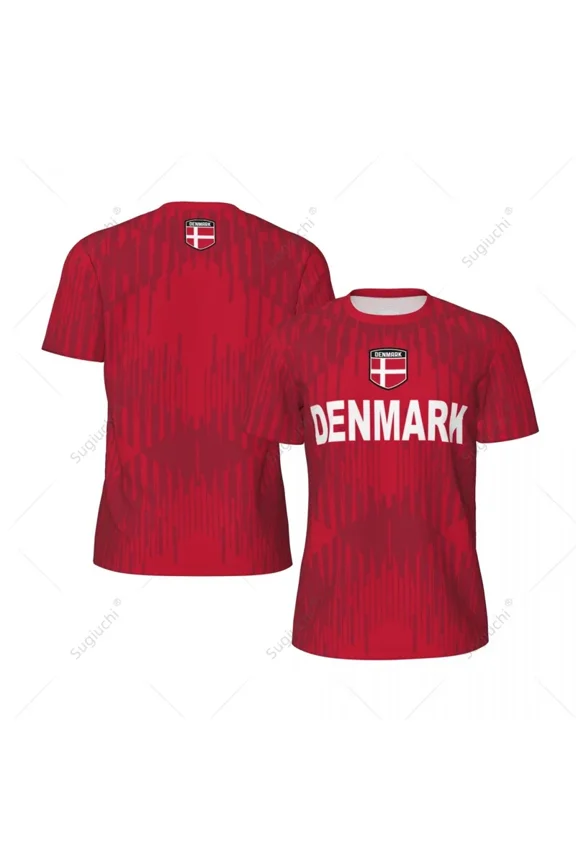 Unisex Denmark Flag 3D Printed T-shirt Fans Mesh tshirt For Running Bike Soccer Tennis Fitness Sports Exclusive