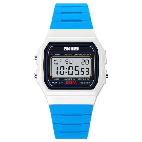 Unisex Digital Sports Watch, Retro Square Wristwatch with Transparent ...