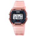 Unisex Digital Sports Watch, Retro Square Wristwatch with Transparent ...