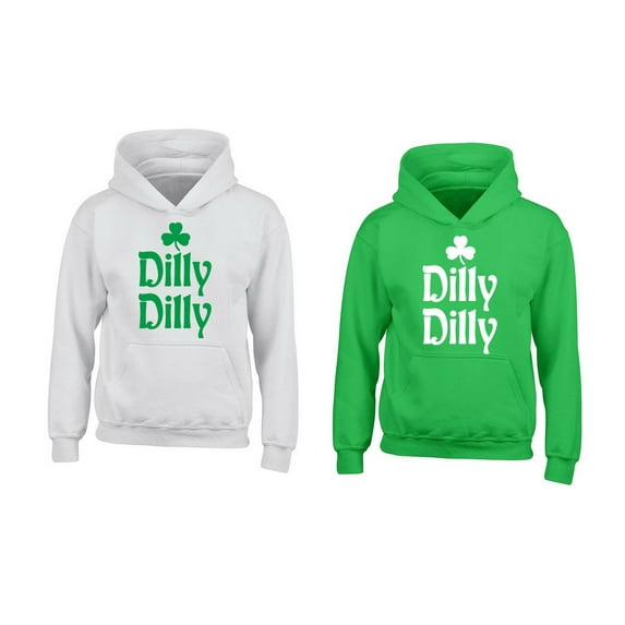 Unisex Dilly Dilly Clover St. Patrick's Day Printed Hoodie Irish Party Hoodie Long Sleeve Sweatshirt Soft and Comfy Hoodie, Lightweight Hoodie Green Sweatshirt Large