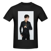 Unisex Dimash Kudaibergen Shirt Men's Short Sleeve T-shirt Black Large