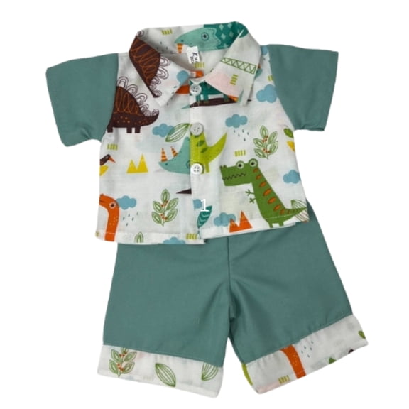 Unisex Dinosaur Print Outfit for 15-16 Inch CPK Dolls