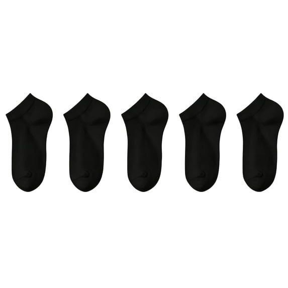 Unisex Disposable Socks Short Tube Travel Socks 5 Pairs Lightweight Breathable Daily Use Convenient Single Use Footwear Black