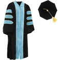 thumbnail image 1 of Unisex Doctoral Graduation Gown and and 8-Side Tam with Gold Piping, 1 of 5