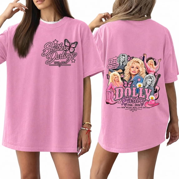Unisex Dolly Memorial T-shirt for Men and Women Graphic Dolly Western T-shirt Short Sleeve Crew Neck Clothes,(L)